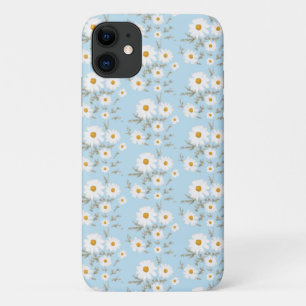 Witte dagbloem (sky blue background) iPhone 11 hoesje