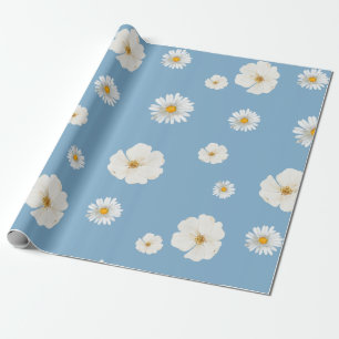 Witte dagen op blauw cadeaupapier