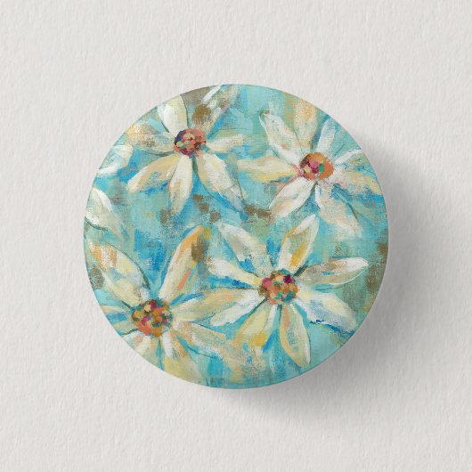 Witte dagen op blauw ronde button 3,2 cm (Voorkant)