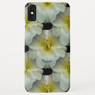 Witte Daglelie met Geel/Naadloos Tegel Patroon iPhone XS Max Hoesje