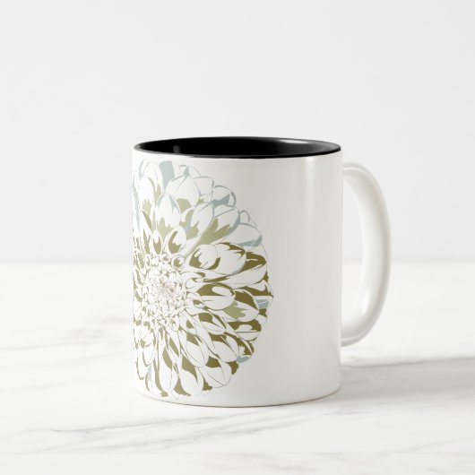 Witte Dahlia koffiemok Tweekleurige Koffiemok (Voorkant rechts)