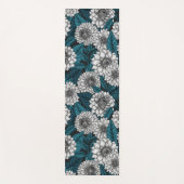 Witte Dahlia tuin/ blauwe bladeren 2 Yogamat (Voorkant)