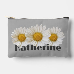 Witte Daisies Aangepaste Naam Grijs Etui