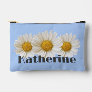 Witte Daisies Aangepaste Naam Lichtblauw Etui