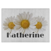 Witte Daisies Custom Naam Witte Bloemen Snijplank (Voorkant)