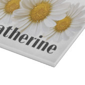 Witte Daisies Custom Naam Witte Bloemen Snijplank (Hoek)