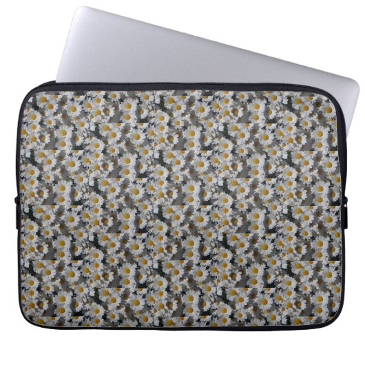 Witte Daisies laptophoes Laptop Sleeve (Voorkant)