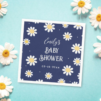 Witte Daisies Lente Zomer Jongen Baby shower Servet