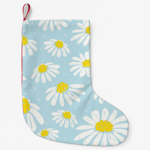 Witte Daisy Blauwe Achtergrond Naadloos Kleine Kerstsok