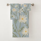 Witte Daisy Bloem Floral Bad Handdoek (Insitu)