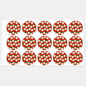 Witte Daisy Bloem rood Vrolijke Kerstvakantie Labels (Vel)