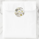 Witte Daisy Bloemen Aangepaste Envelop Afdichtinge Ronde Sticker (Tas)