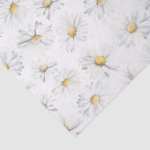 Witte Daisy Bloemen Botanische Boho Patroon Tissuepapier (Detail)