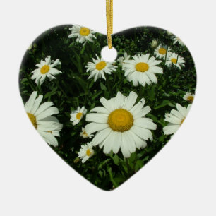 witte daisy bloemen gefeliciteerd keramisch ornament