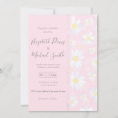 Witte Daisy Bloemen Roze Bloem Kaart (Voorkant)