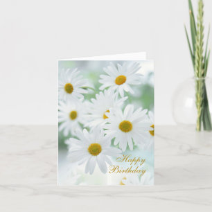 Witte daisy bloemen vrolijk Verjaardag Kaart