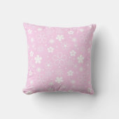 Witte Daisy Doodles op Roze Kussen (Voorkant)