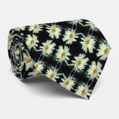 Witte Daisy Flower Abstract Klein Patroon Stropdas (Opgerold)