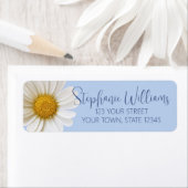 Witte Daisy Flower Blauw retour adres label (Insitu)