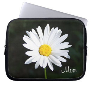 Witte Daisy Flower "Mam"-laptophoes Laptop Sleeve