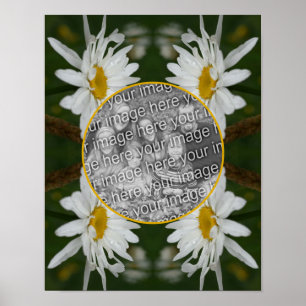Witte Daisy Flowers Lijst Creëer Uw eigen foto Poster