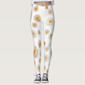 Witte Daisy Flowers patroon Aangepaste Leggings (Voorkant)