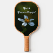 Witte Daisy Forever Hopeful Donker Groen Pickleball Paddle (Voorkant)