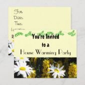 Witte Daisy Housewarming Feest Kaart (Voorkant / Achterkant)
