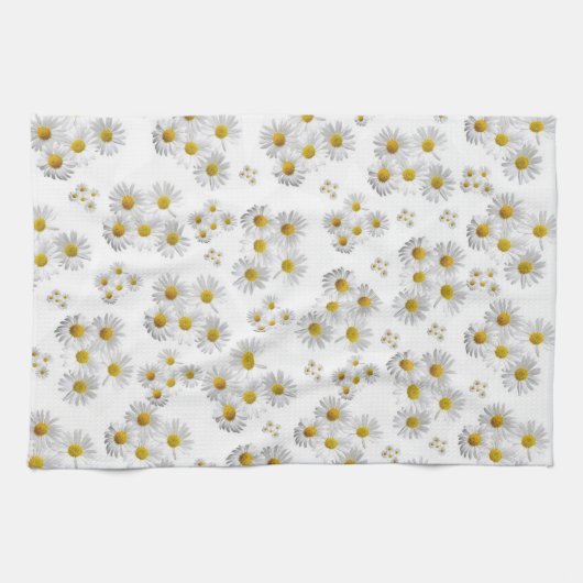 Witte Daisy Keuken Handdoek (Horizontaal)