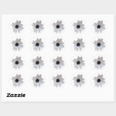 Witte Daisy met Paarse Centrum Foto Knipsel Ronde Sticker (Vel)