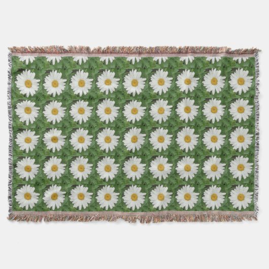 Witte Daisy Ronde Deken (Voorkant)
