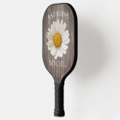 Witte Daisy versleten oude houten naam Pickleball Paddle (Links)