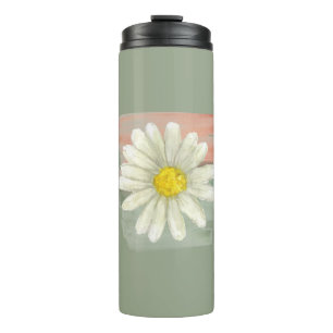 Witte Daisy Waterverf Thermosbeker