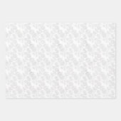 Witte Damask Bloemenprint Inpakpapier Vel (Voorkant 2)