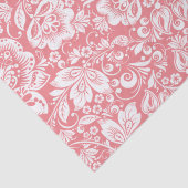 Witte damast op roze achtergrond tissuepapier (Detail)
