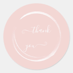 Witte Dank Je Witte Poeder Roze Favoriet Ronde Sticker