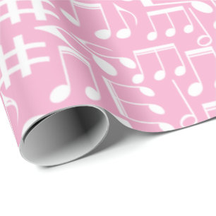 Witte dansende muzieknoten Musici Muziekfans Cadeaupapier