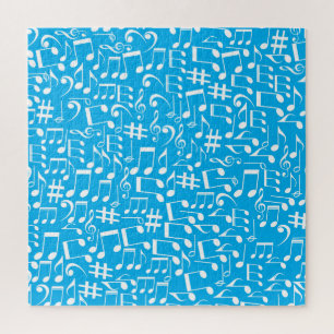 Witte Dansende Muzieknoten Muzikanten Muziek Liefh Legpuzzel