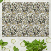  witte deaffodil Tegel Pattern Kitchen Towels Theedoek (Gevouwen)