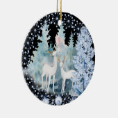 Witte deers in het sneeuwkeramische Ornament (Rechts)