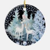 Witte deers in het sneeuwkeramische Ornament (Achterkant)