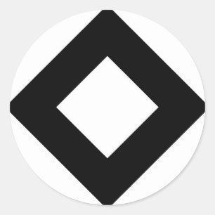 Witte Diamant, Gewaagde Zwarte Grens Ronde Sticker