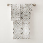 Witte diamant Mid Century Modern Handdoekenset Bad Handdoek (Insitu)