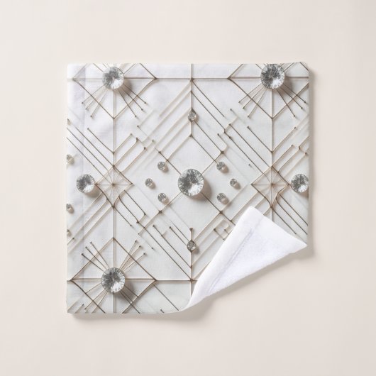 Witte diamant Mid Century Modern Handdoekenset Bad Handdoek (Wasdoekje)