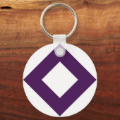 Witte diamant, Paarse grens Sleutelhanger (Voorkant)