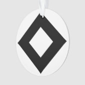 Witte diamant, zwarte rand ornament (voorkant)