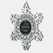 Witte Diamanten 25e Huwelijksjubileum Ornament (Rechts)