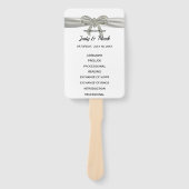 Witte Diamanten Boog Trouwprogramma Handwaaier (Voorkant)