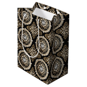Witte diamanten, gouden rand mandala glamour ontwe medium cadeauzakje
