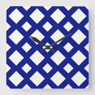 Witte diamanten op de marine vierkante klok